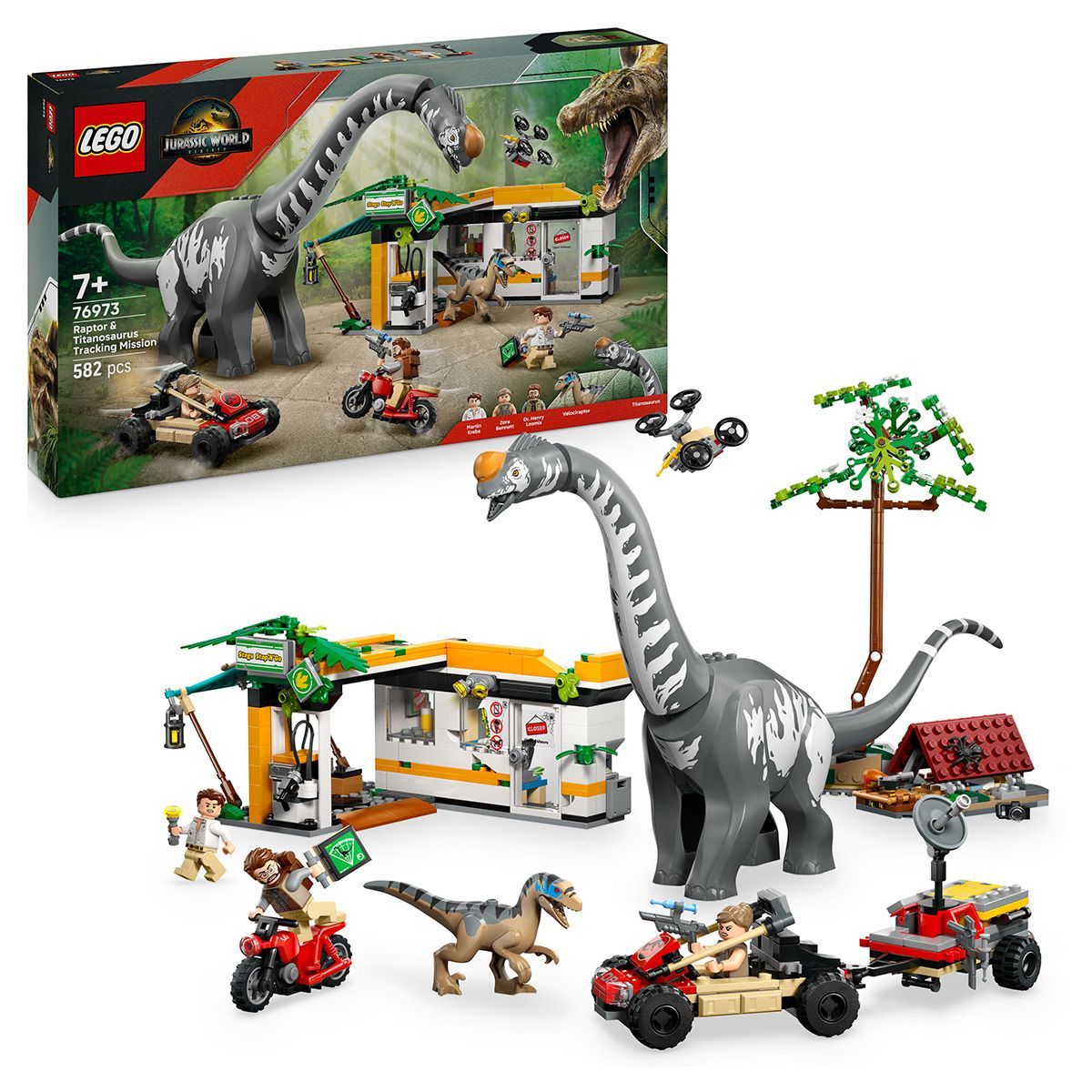 LEGO JURASSIC WORLD RENASTEREA MISIUNE DE URMARIRE A UNUI VELOCIRAPTOR SI A UNUI TITANOSAURUS 76973 [ps:57d5e697-7ae0-4f08-bda8-187cbff0ffb0]