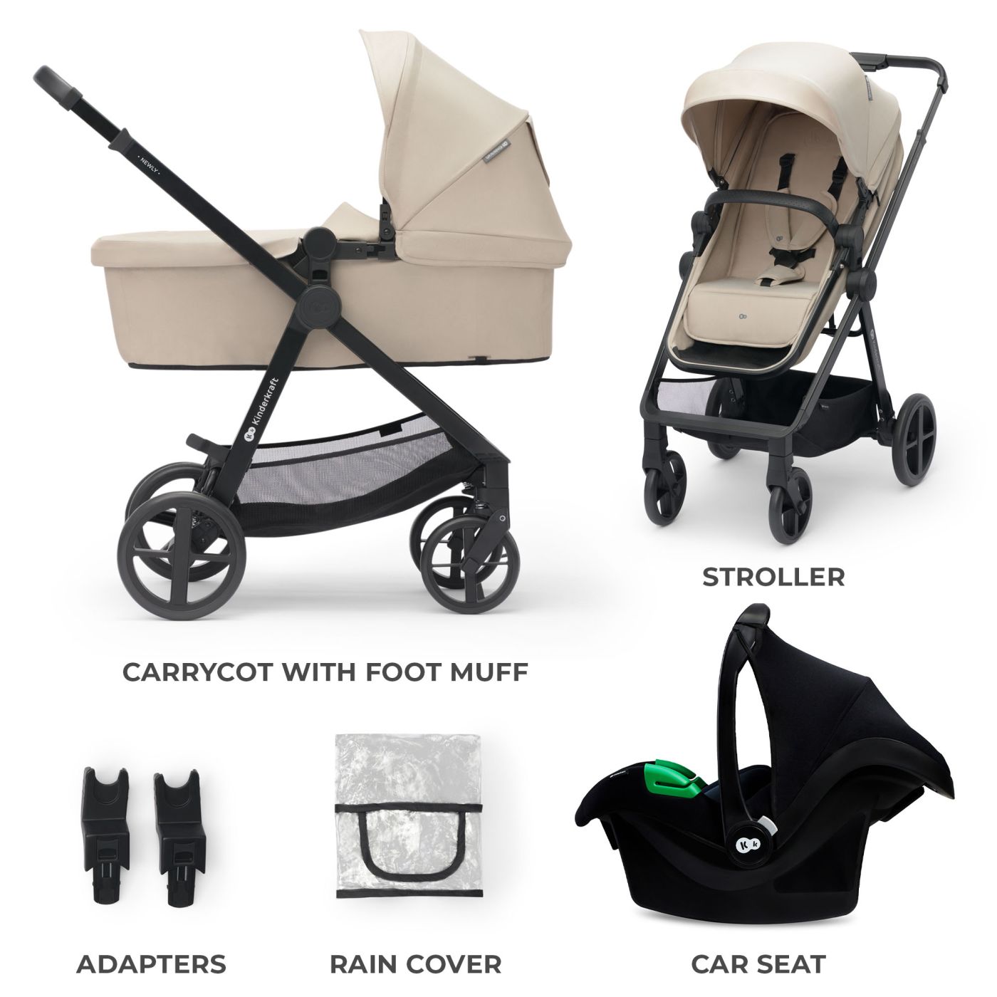 CARUCIOR KINDERKRAFT NEWLY, 3 IN 1, BEJ - Imagine 2 [ps:dc36b7de-dd70-41cb-9556-e435c3978890]