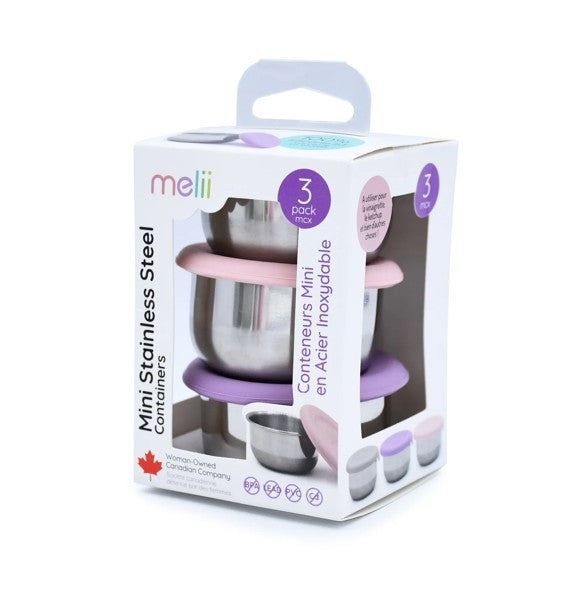SET 3 RECIPIENTE MINI INOX CU CAPAC SILICON, MELII, BLEU - Imagine 10