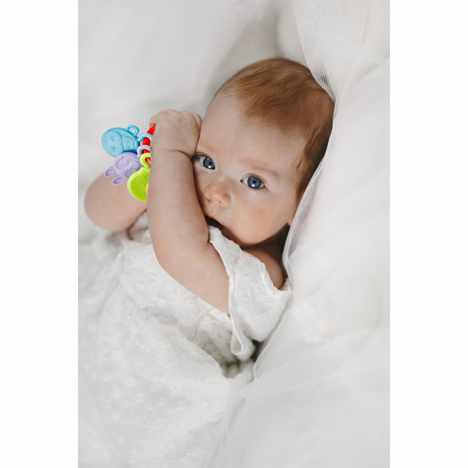Jucarie dentitie Rattle Teether BabyJem (Culoare: Verde) - Bleu