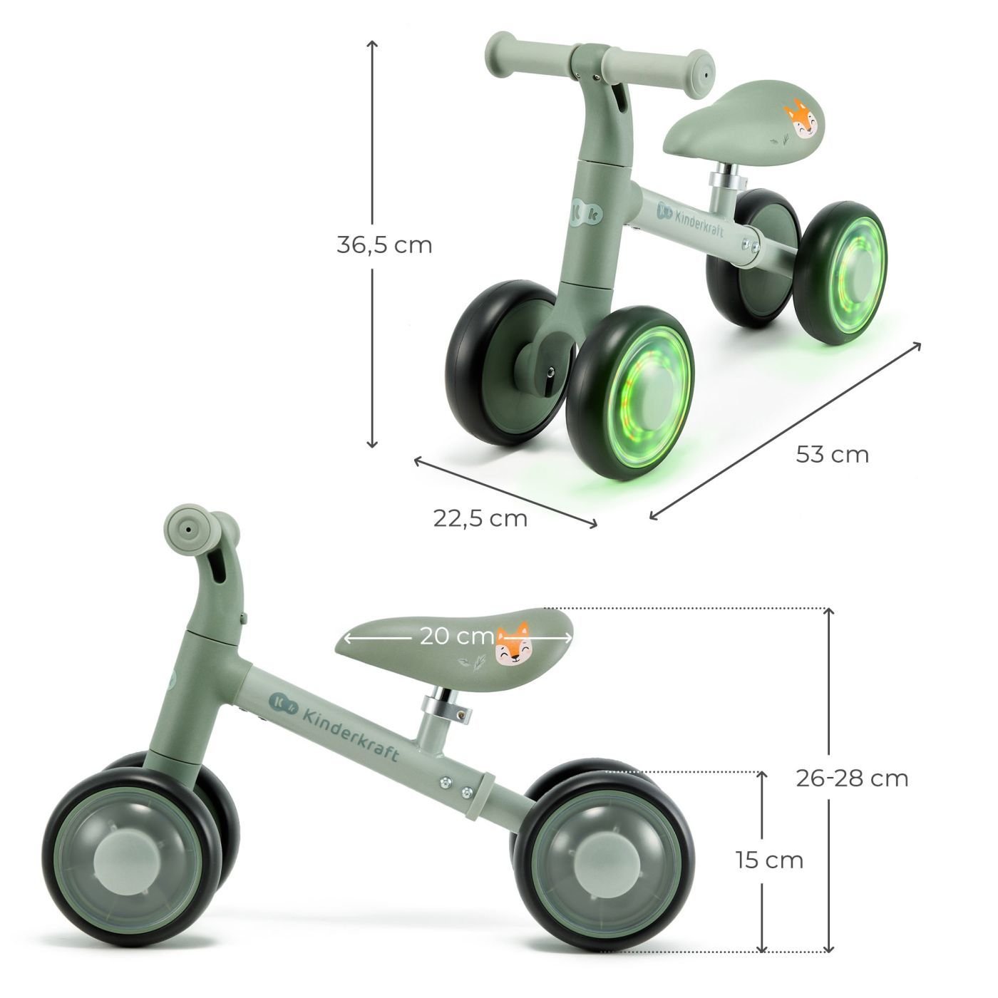 BICICLETA ECHILIBRU CUTIE FLASH, GREEN Kinderkraft - Imagine 10