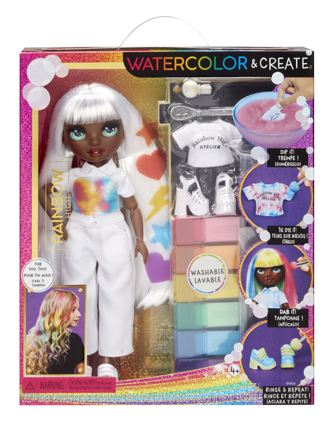 RAINBOW HIGH WATERCOLOR CREATE PAPUSA OCHI CAPRUI MGA - Imagine 10