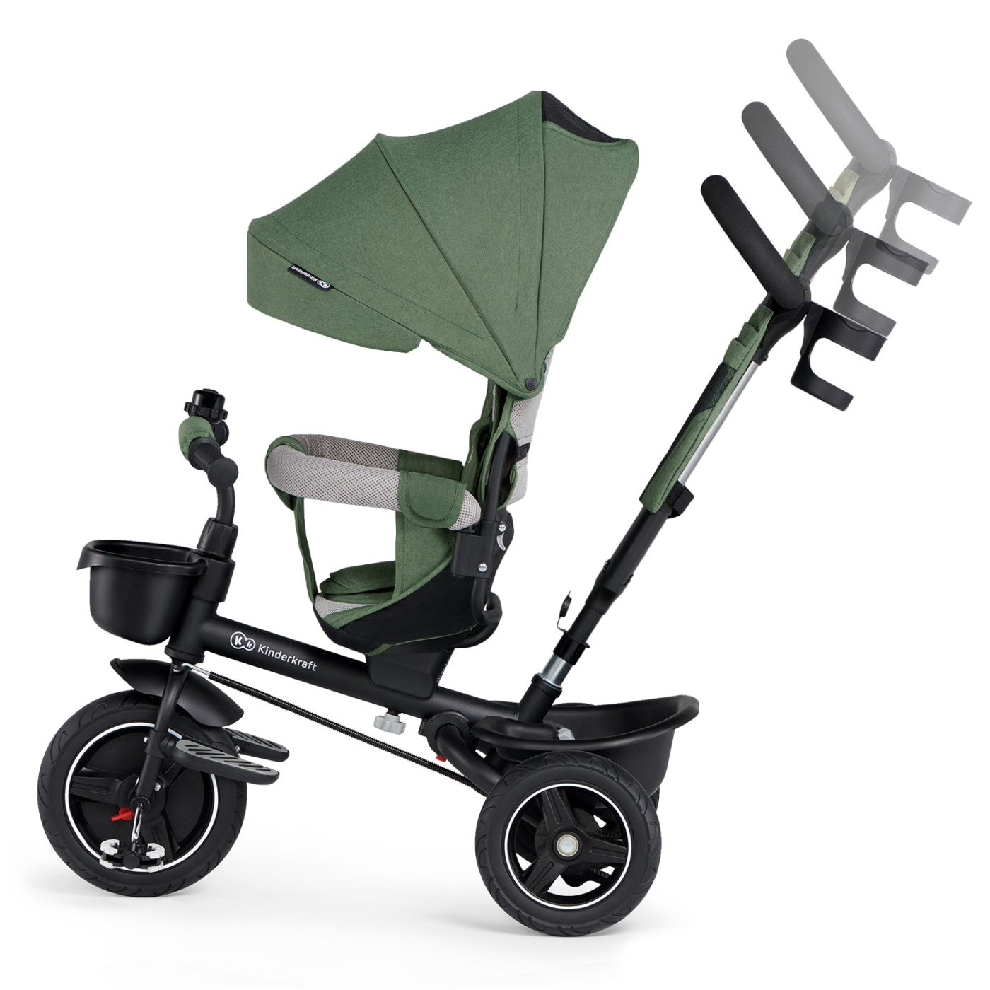 TRICICLETA KINDERKRAFT SPINSTEP, GREY - Verde