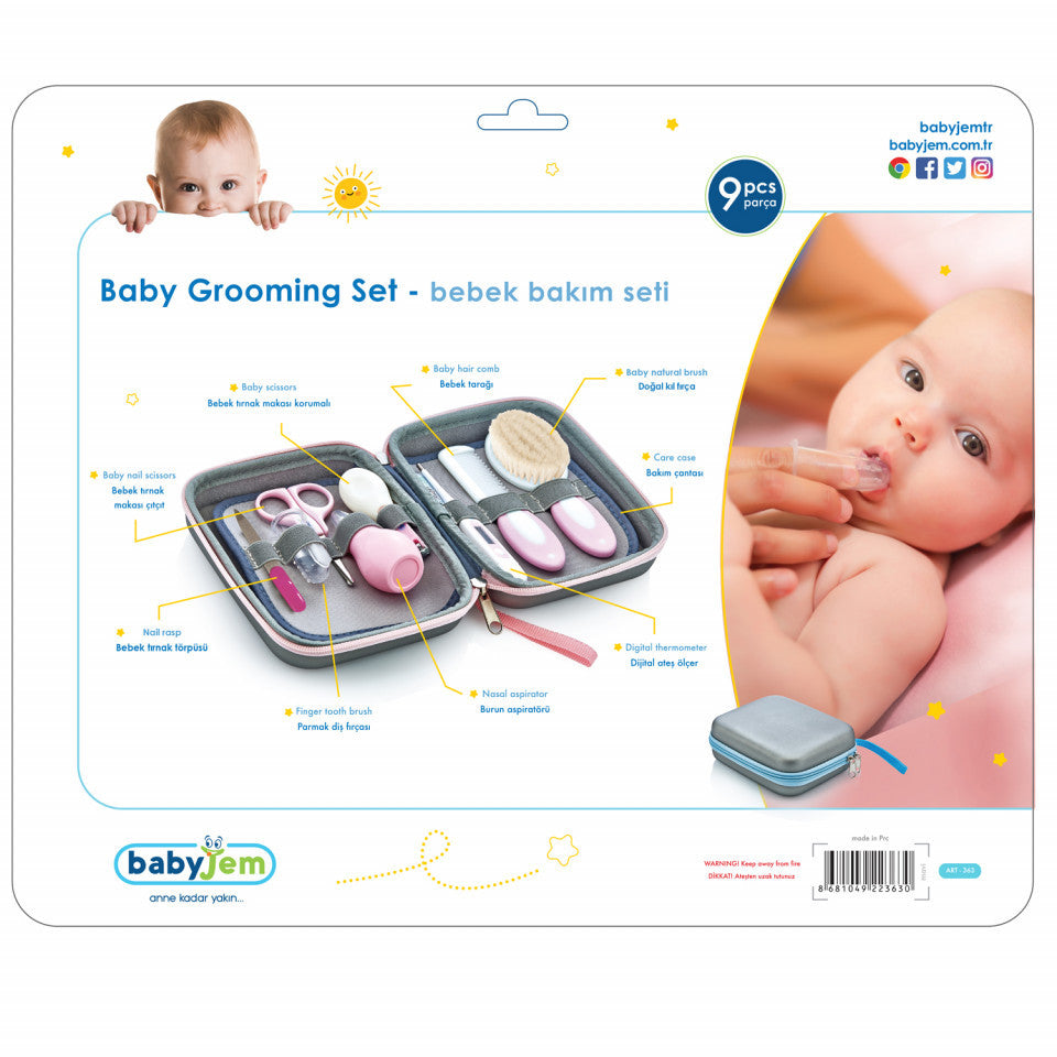 Set ingrijire unghii bebelusi cu 9 piese BabyJem - Bleu