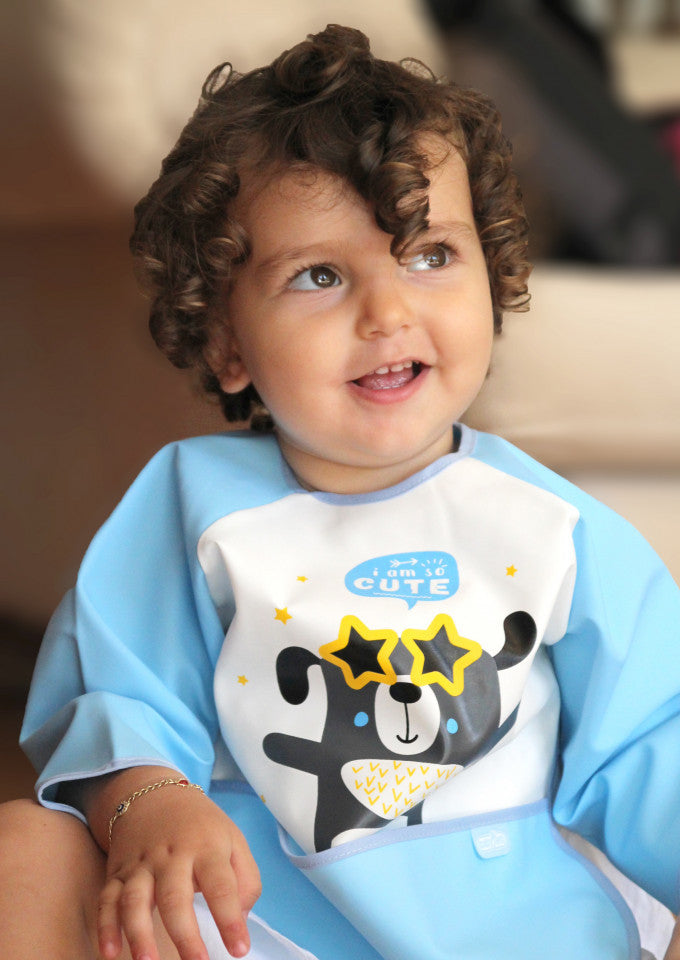 Baveta cu maneci si buzunar BabyJem Polly Bib (Culoare: - Bleu