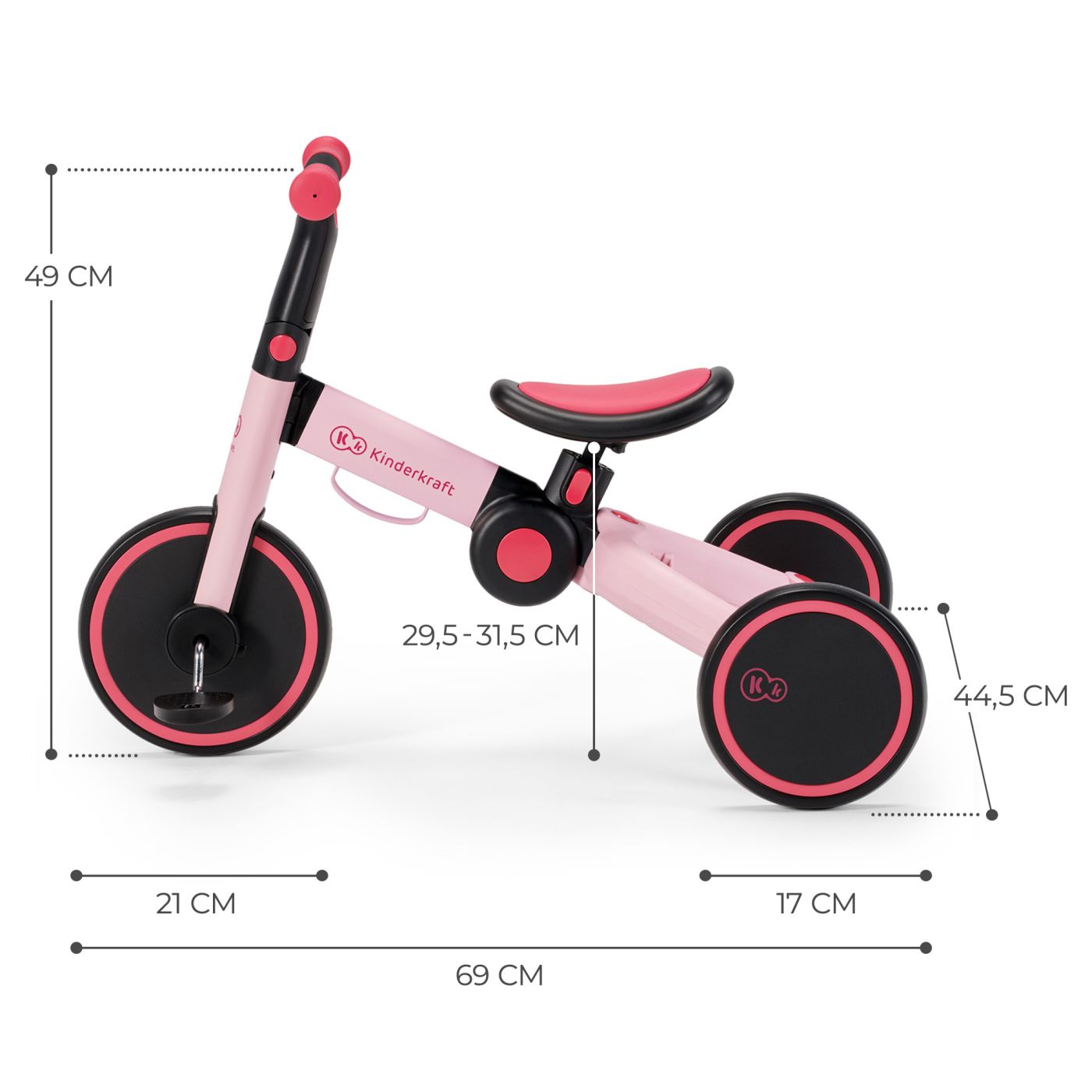 BICICLETA DE ECHILIBRU / TRICICLETA KINDERKRAFT 4TRIKE, CANDY PINK [ps:f70dc02c-856c-43eb-9502-e397da63b744]