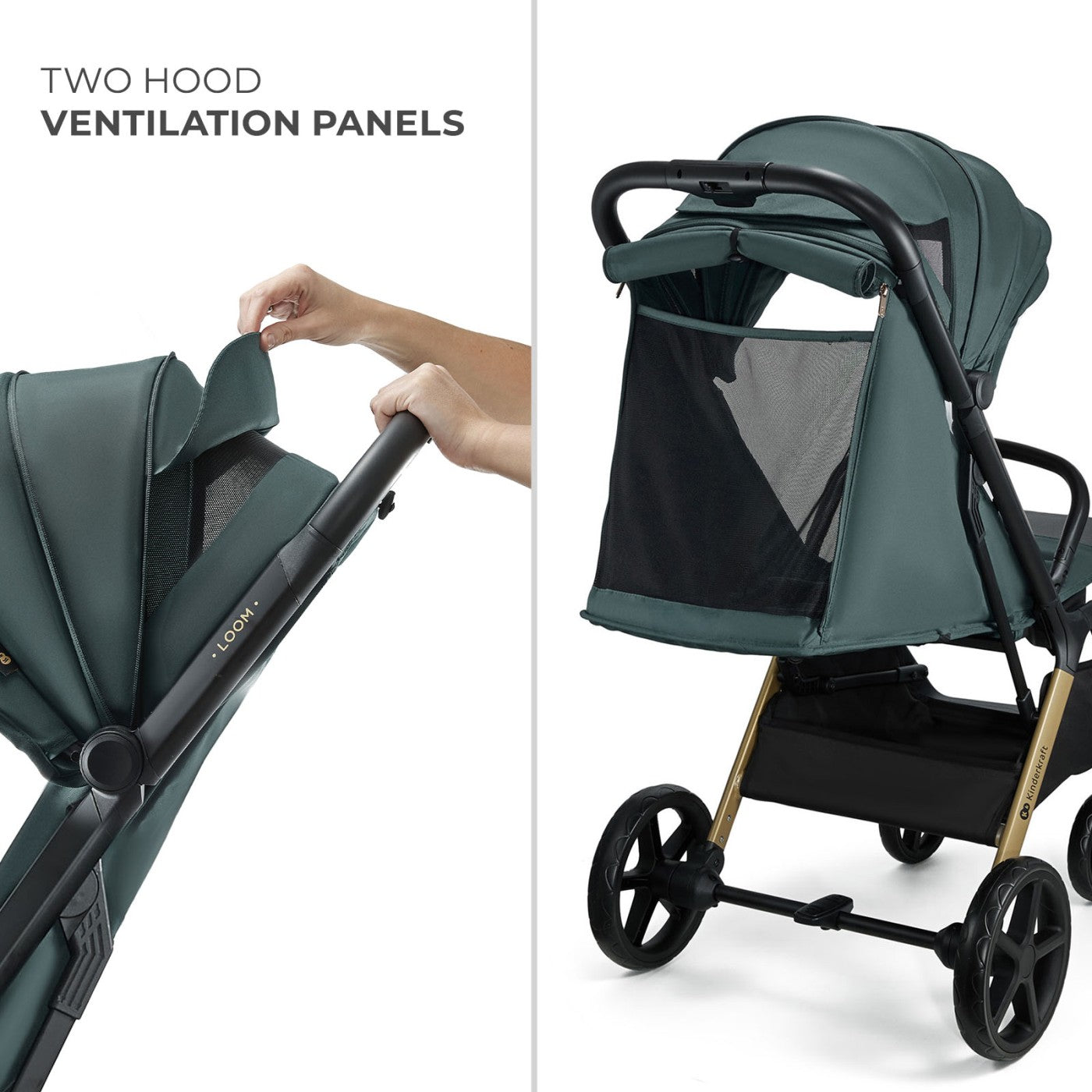 CARUCIOR SPORT KINDERKRAFT LOOM, 0-22 KG, LINEN BEIGE - Verde