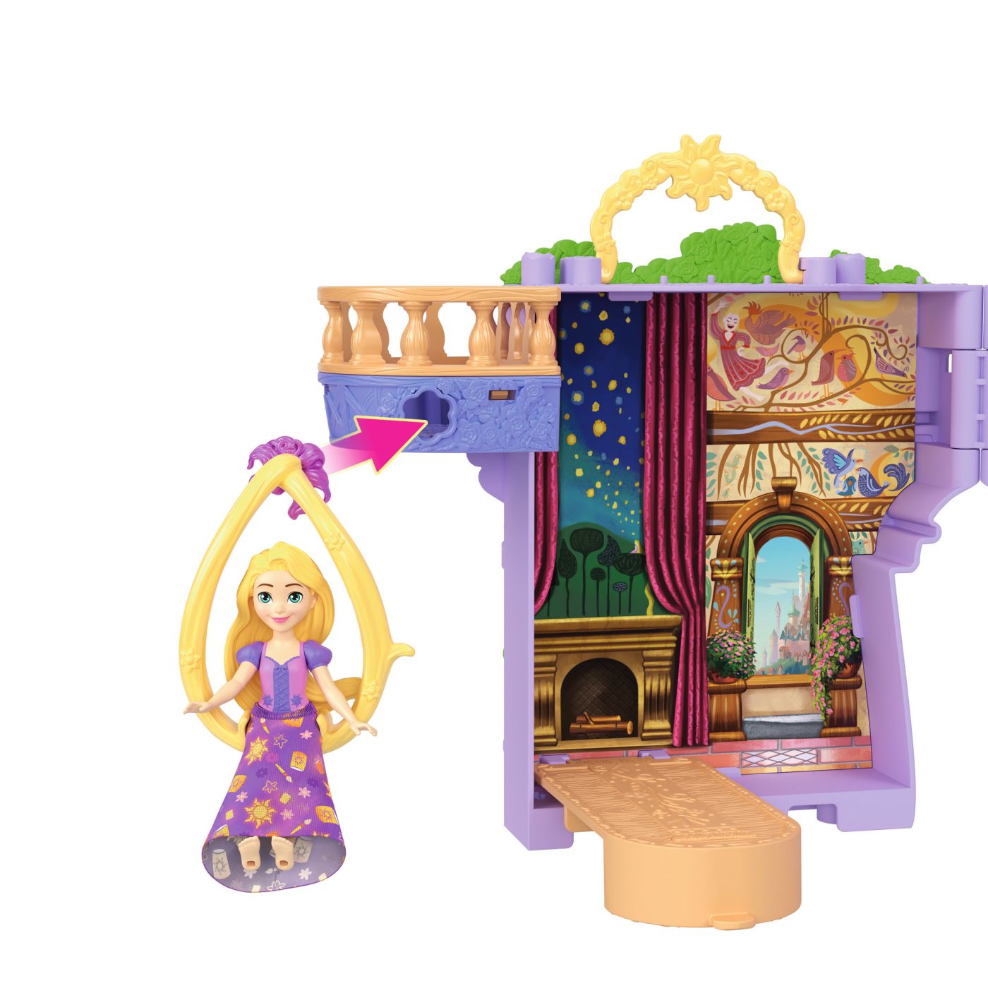 DISNEY PRINCESS SET CASTELUL LUI RAPUNZEL CU ACCESORII - Imagine 10