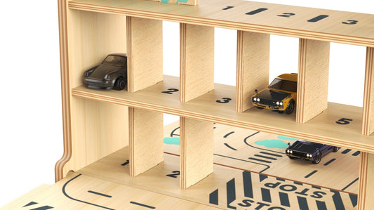 Parcare portabila de masinute din lemn, MamaToyz - Imagine 10