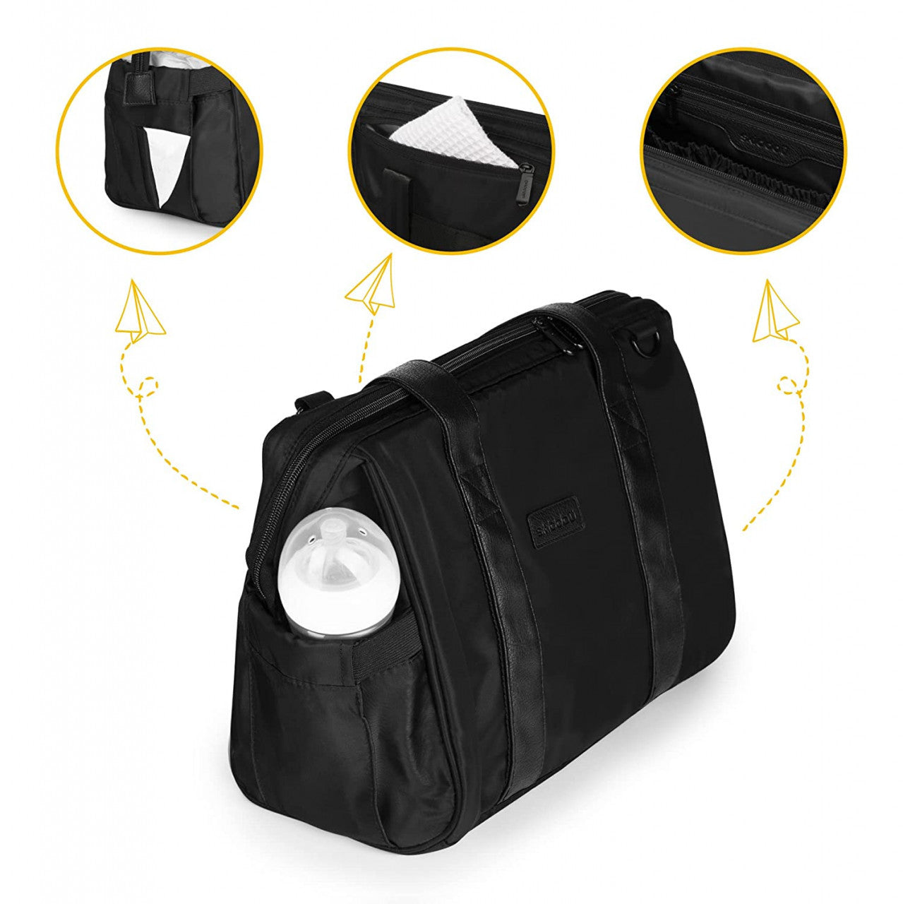 Geanta multifunctionala pentru parinti Skiddou Inger, - Negru