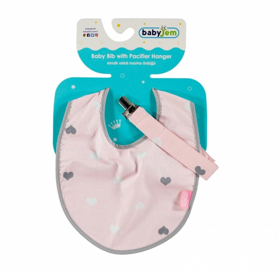 Baveta cu suport pentru suzeta BabyJem (Culoare: Gri) [ps:68b06888-e8b8-4b86-a9d5-0a592d8965d6]