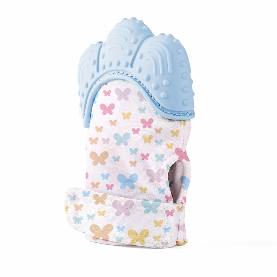 Manusa bebelusi pentru dentitie Butterfly BabyJem - Bleu