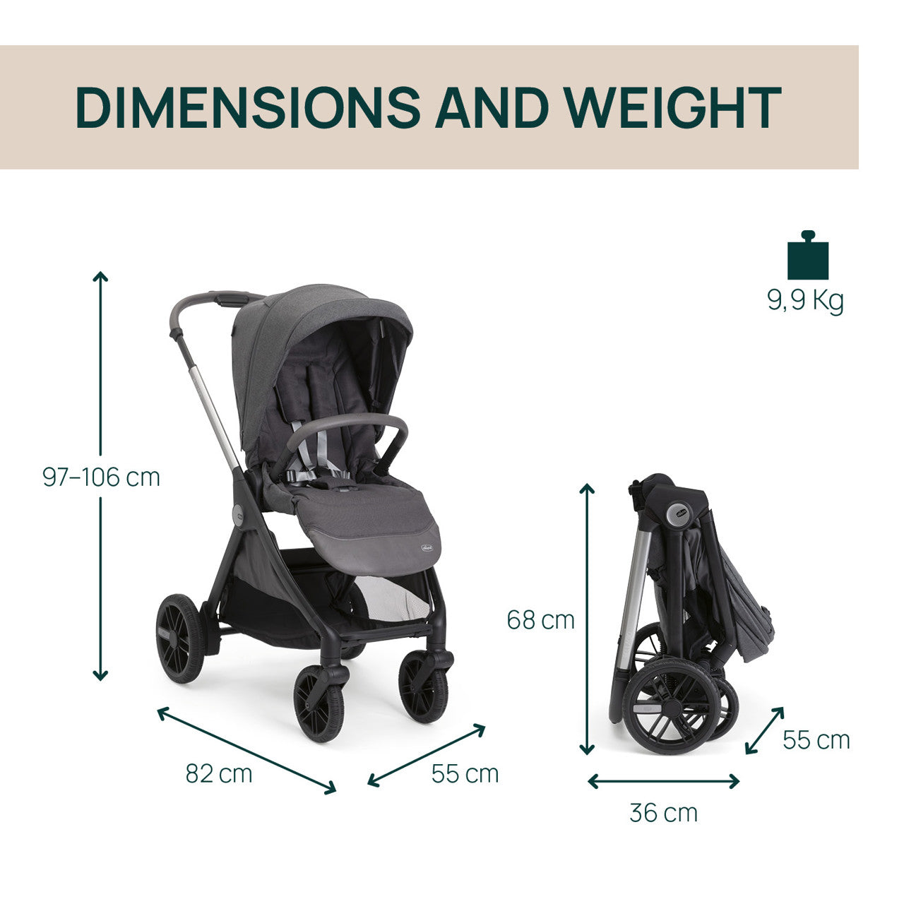 Carucior copii 3 in 1 Chicco Bellagio 2, Black Satin - Default Title (11) [ps:3cb8b216-f5cf-42e3-8e24-a9317383fee3]