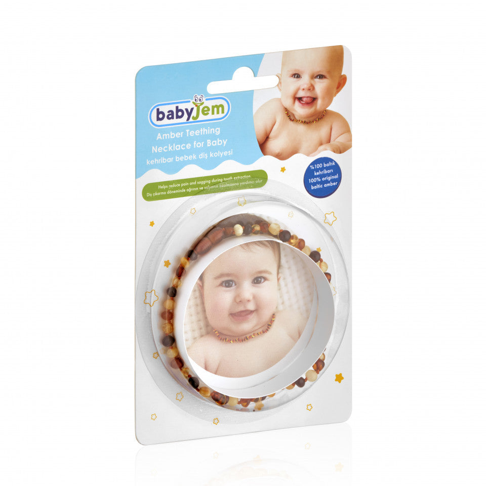 Colier din chihlimbar pentru copii BabyJem (Culoare: Verde) - Imagine 11