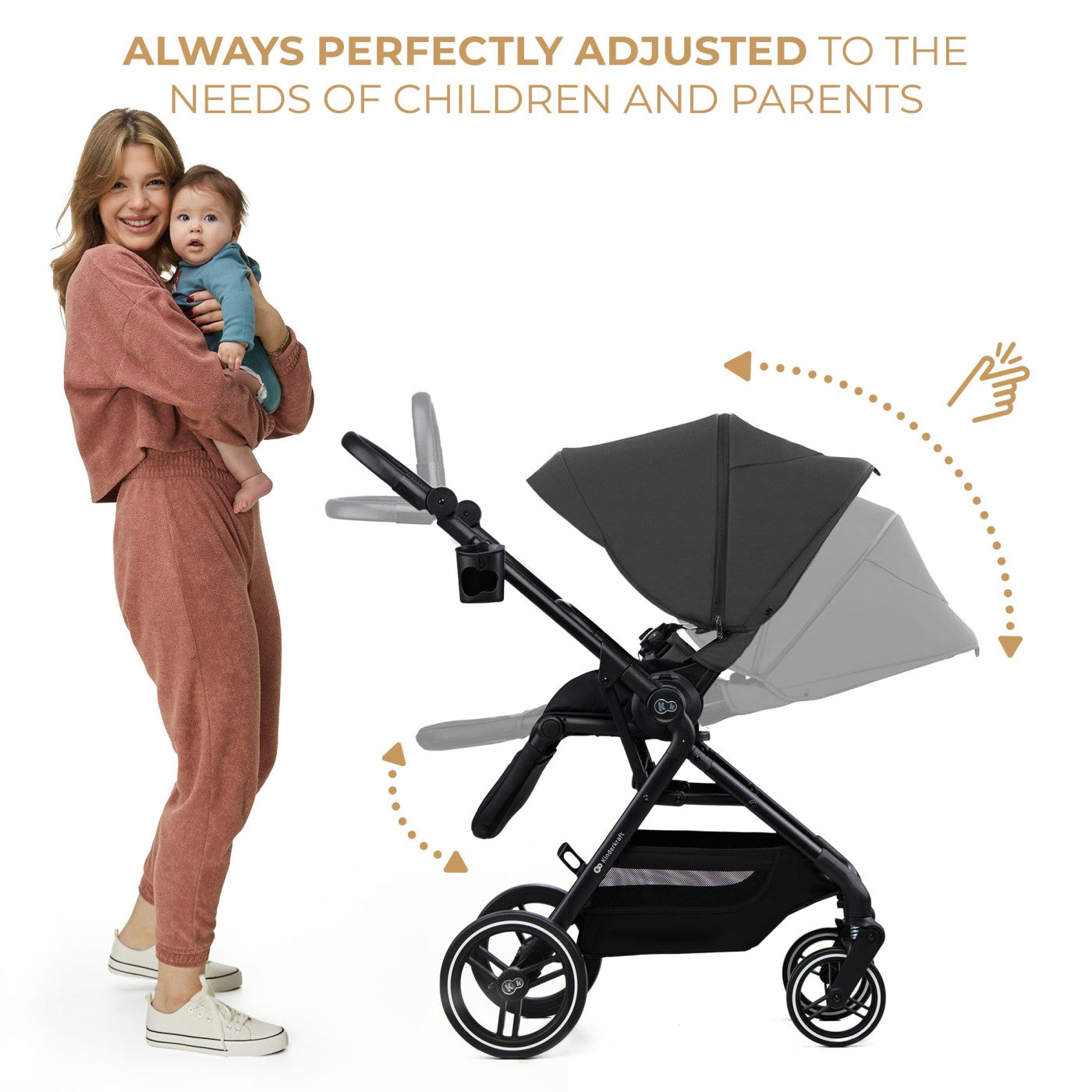 CARUCIOR KINDERKRAFT YOXI 3IN1 (MINK PRO) PURE BLACK - Gri