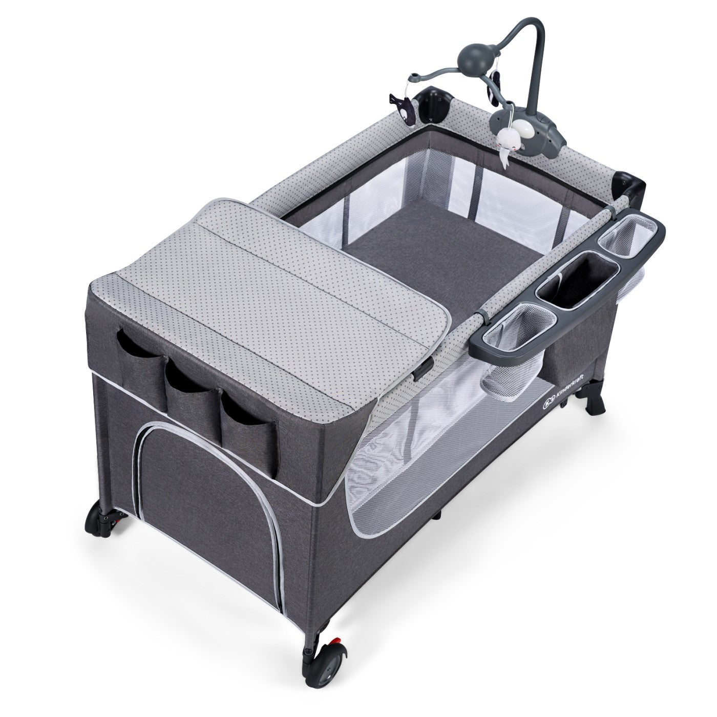 PATUT DE CALATORIE KINDERKRAFT LEODY, CU ACCESORII, GREY - Imagine 11