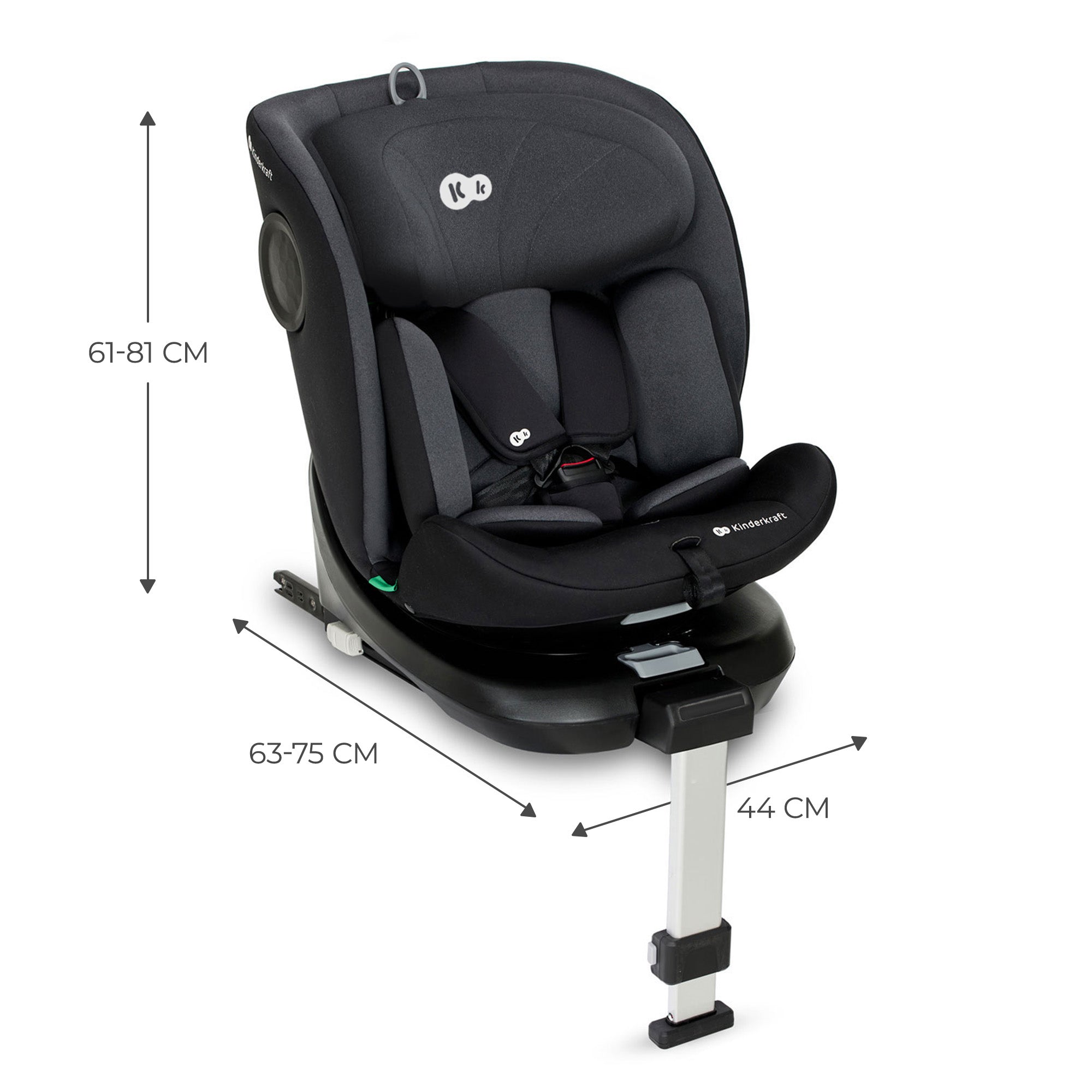 SCAUN AUTO I-SIZE, 40-150 CM, KINDERKRAFT I-360, BLACK [ps:65202193-72db-4503-b726-44d709cb7980]