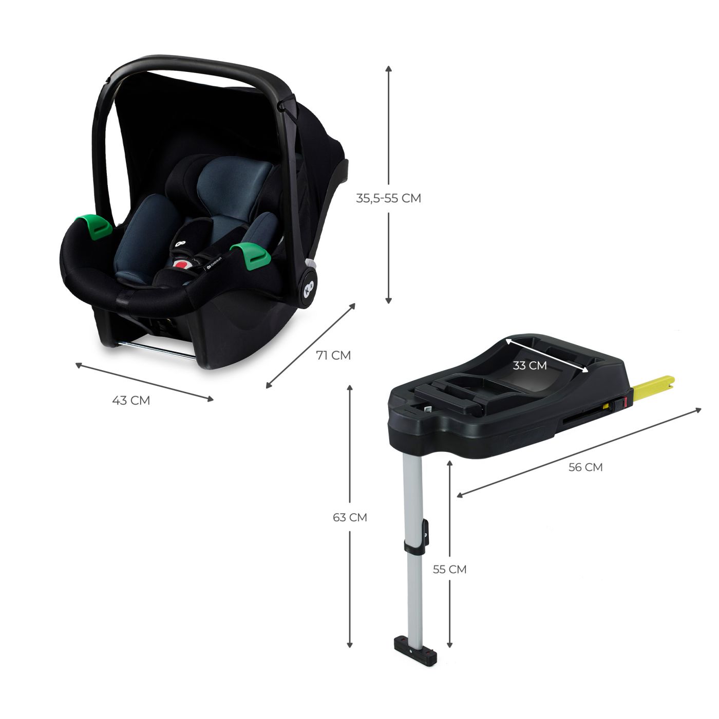 SCOICA AUTO KINDERKRAFT MINK PRO I-SIZE 40-75 CM + BAZA - Imagine 11