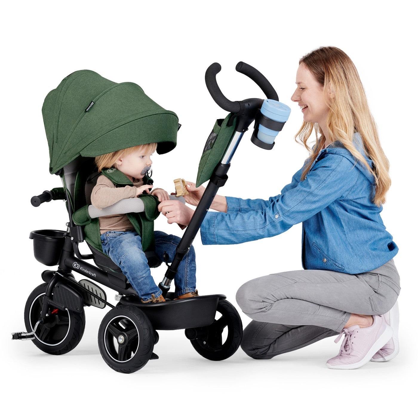 TRICICLETA KINDERKRAFT SPINSTEP, GREEN [ps:541690c6-54fa-4bf9-a6ad-b9863e7138b8]