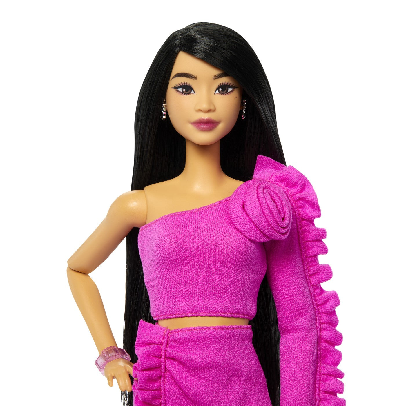 BARBIE DELUXE STYLE PAPUSA BARBIE CU SALOPETA ROZ SI PAR - Imagine 11