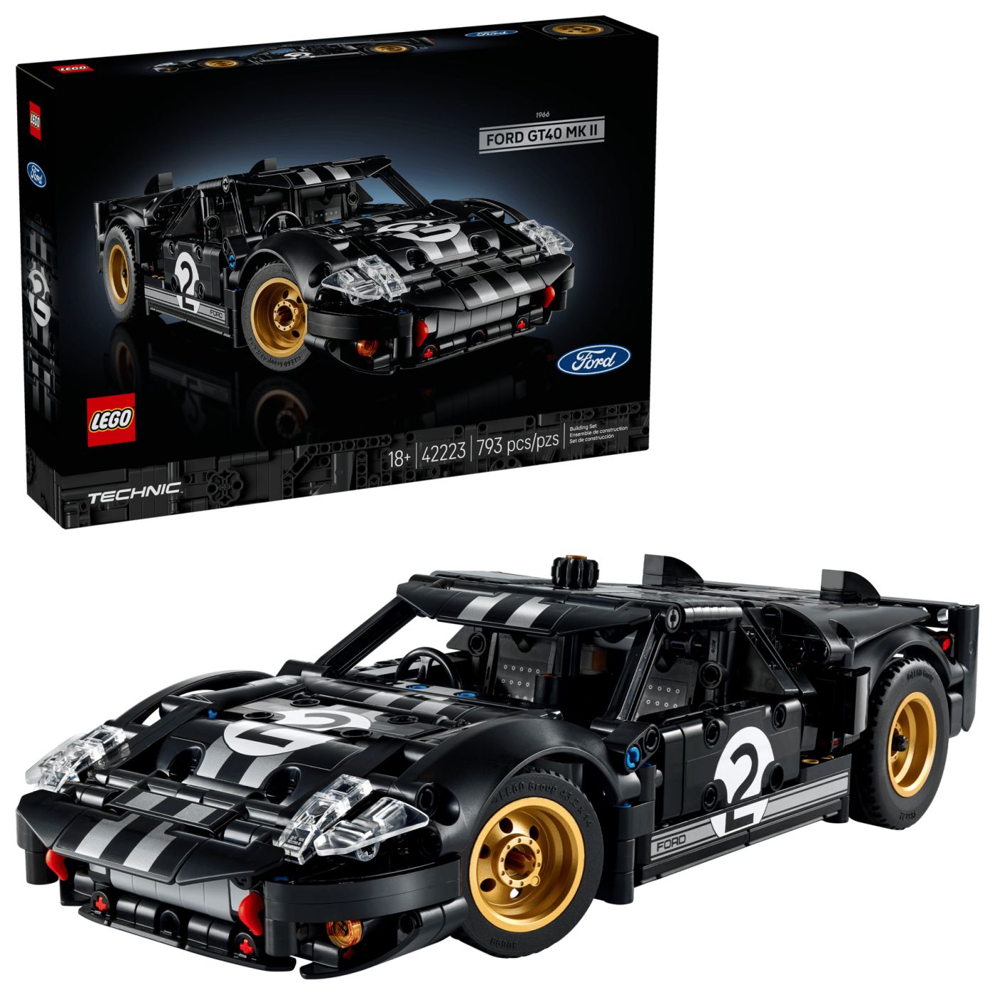 LEGO TECHNIC MASINA DE CURSE 1966 FORD GT40 MKII 42223 - Imagine 2 [ps:4ee77660-4b89-4b32-b4aa-a342c9f58907]