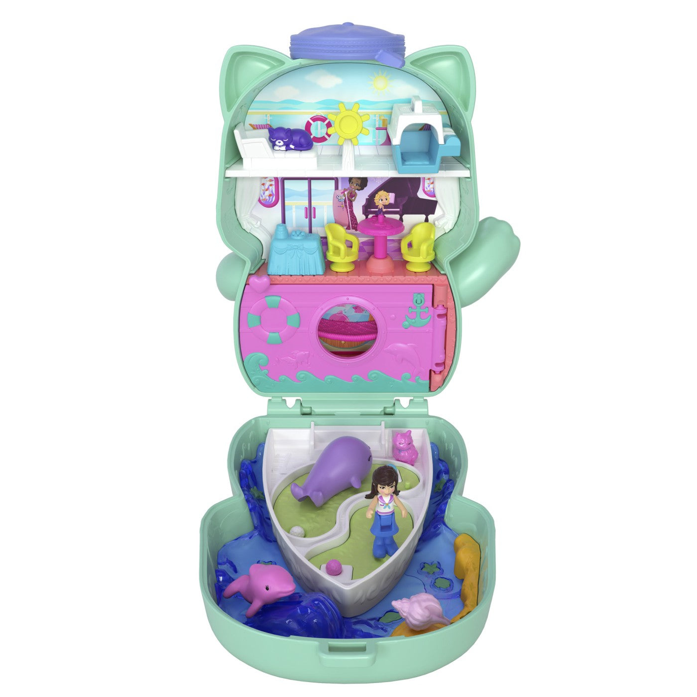 POLLY POCKET SET GENTUTA ANIMALUT PISICUTA MARINAR CU - Imagine 11