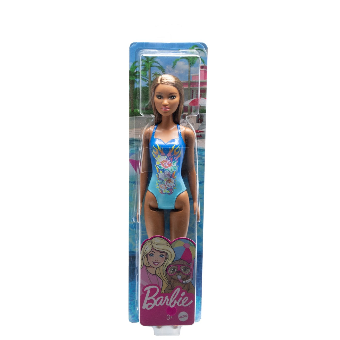 PAPUSA BARBIE SATENA CU COSTUM DE BAIE ALBASTRU Mattel - Imagine 11