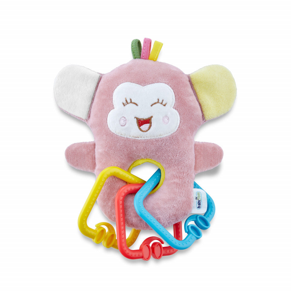 Jucarie din plus pentru bebelusi cu inele dentitie Funny Monkey BabyJem (Culoare: Bleu) [ps:cda1ad2e-c591-4c53-9d96-6fe0fbe0ced9]