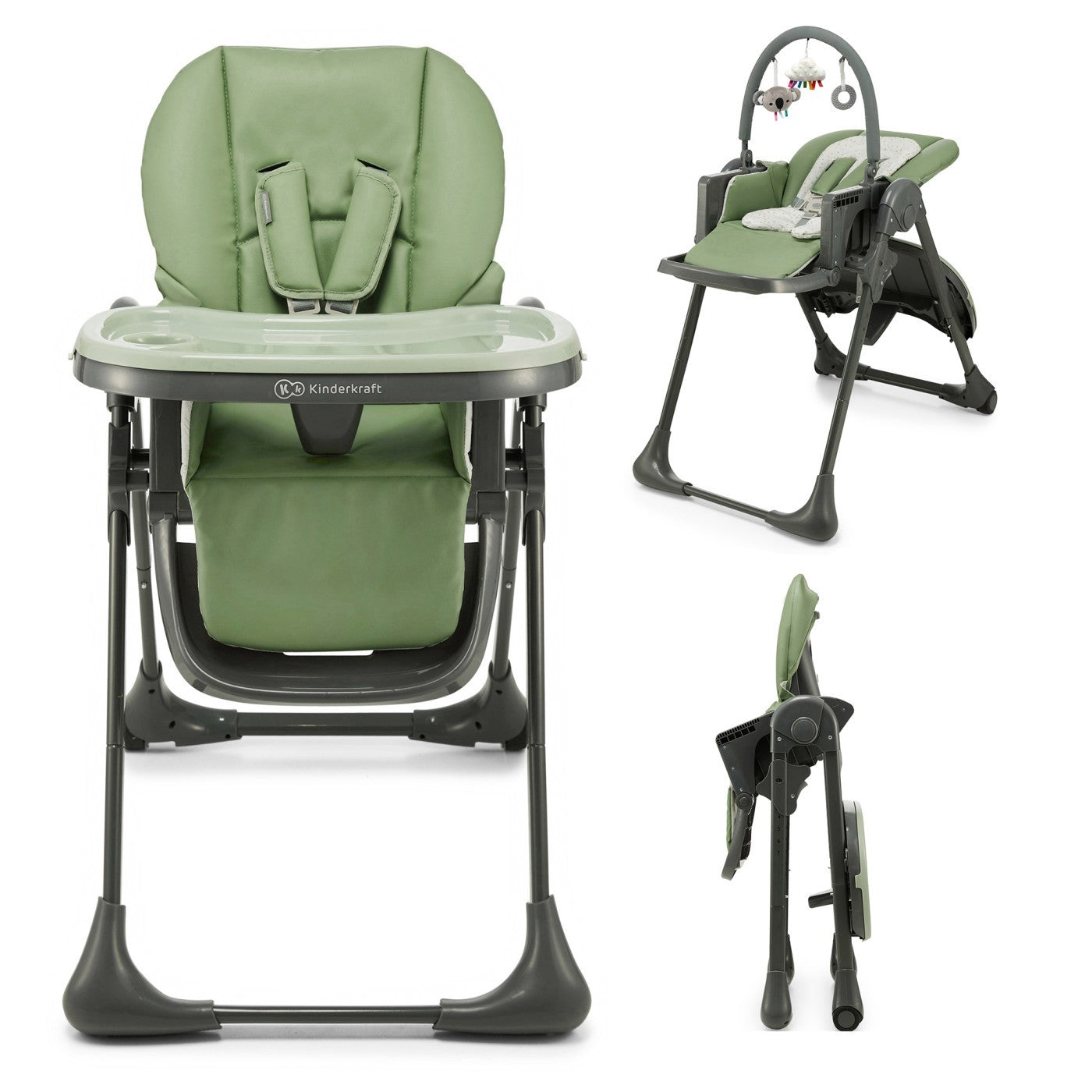 SCAUN DE MASA KINDERKRAFT TUMMIE, PLIABIL, GREEN - Imagine 12