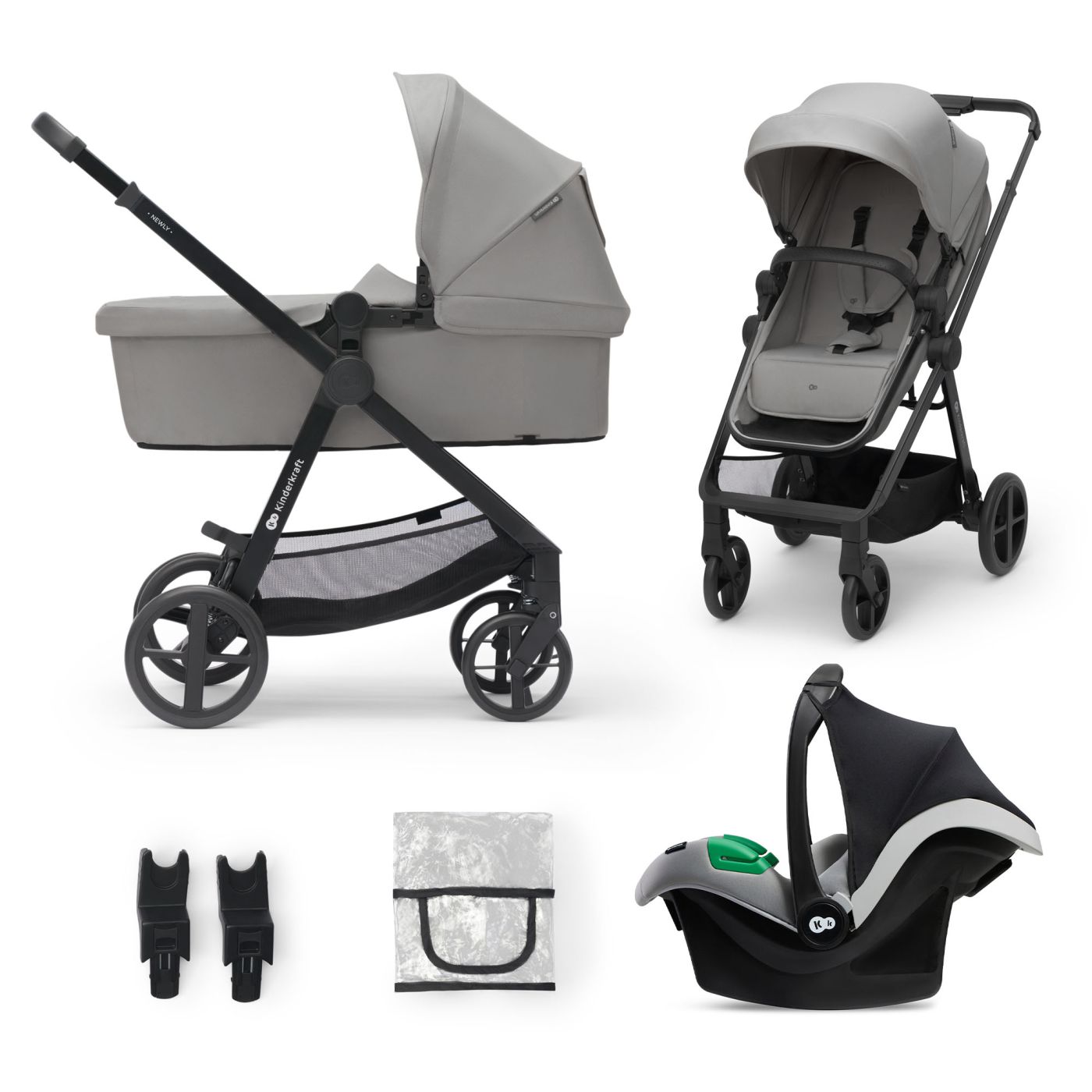 CARUCIOR KINDERKRAFT NEWLY, 3 IN 1, LIGHT GREY - Imagine 4 [ps:e8451940-a1a8-4621-bfbc-7c519ec56c9d]
