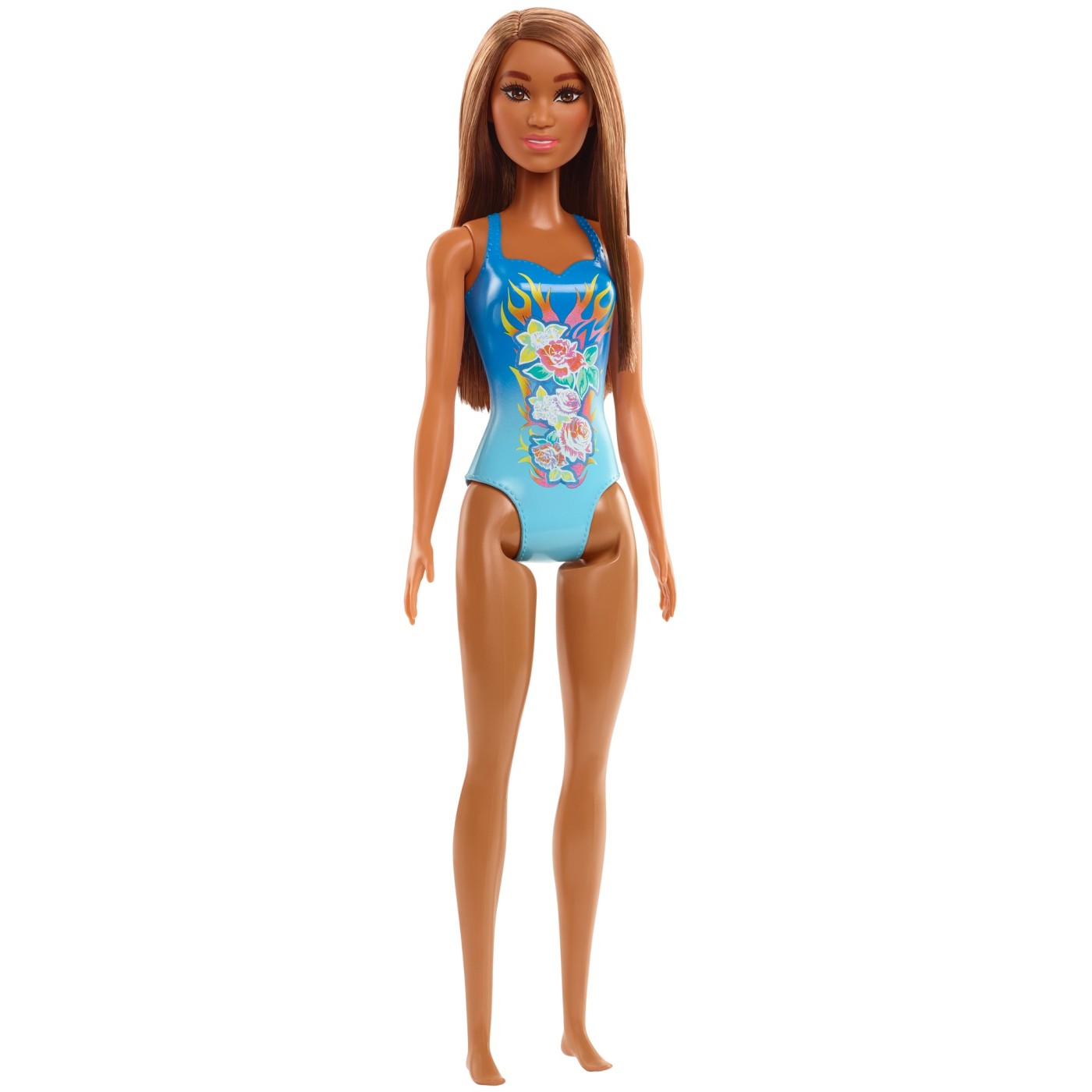 PAPUSA BARBIE SATENA CU COSTUM DE BAIE ALBASTRU Mattel - Imagine 12