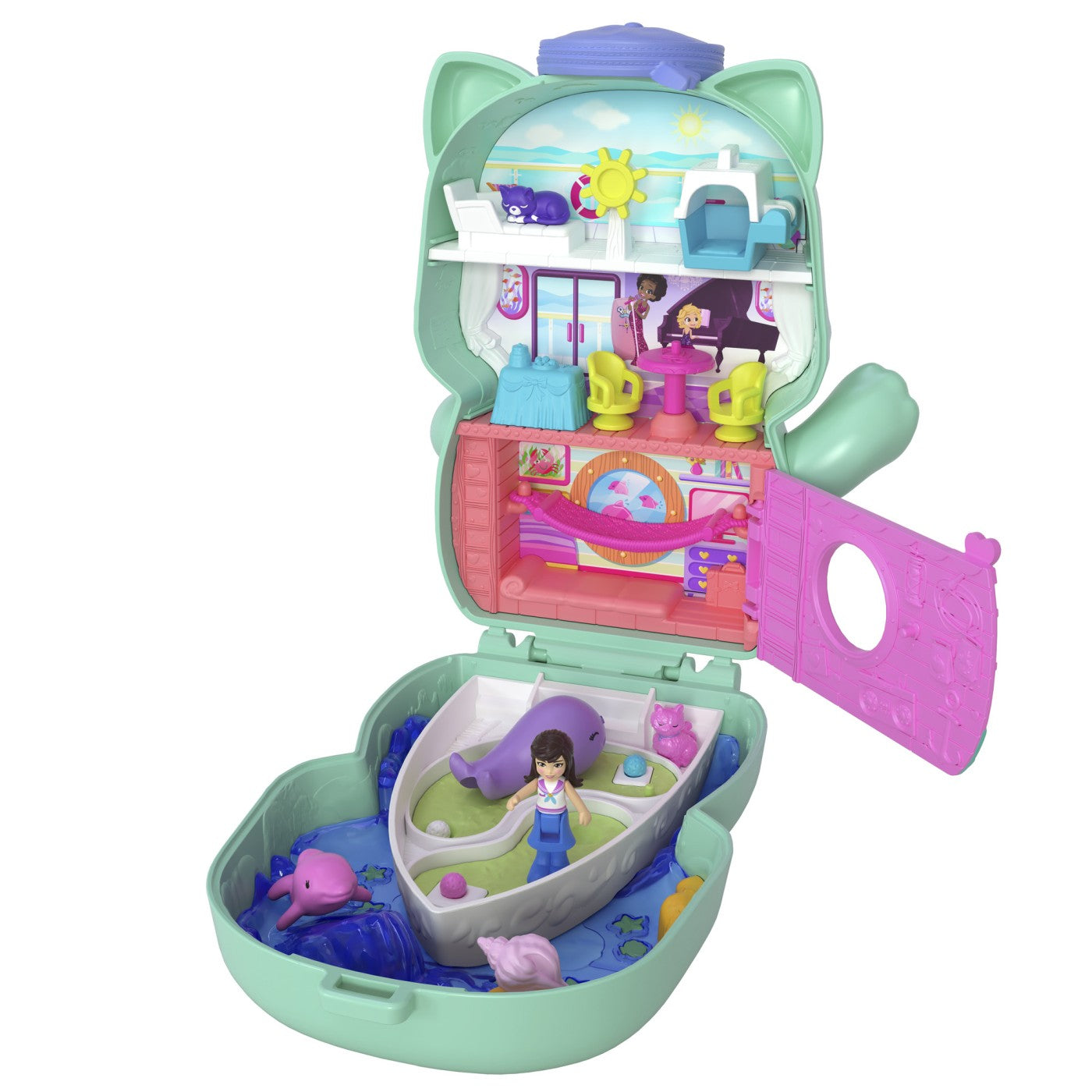 POLLY POCKET SET GENTUTA ANIMALUT PISICUTA MARINAR CU - Imagine 12
