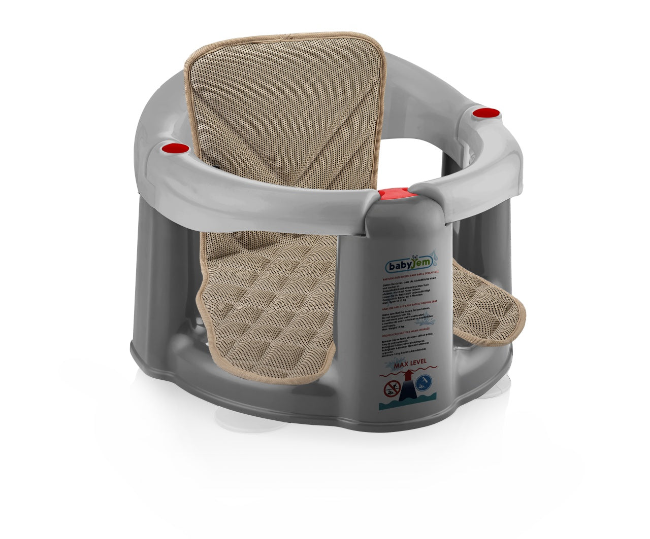 Salteluta pentru scaunul de masa sau baie BabyJem, maro - Imagine 12