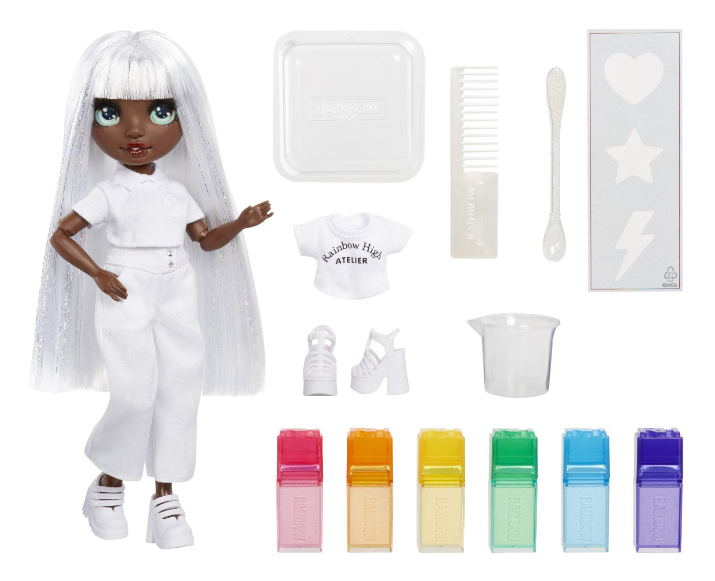 RAINBOW HIGH WATERCOLOR CREATE PAPUSA OCHI CAPRUI MGA - Imagine 12