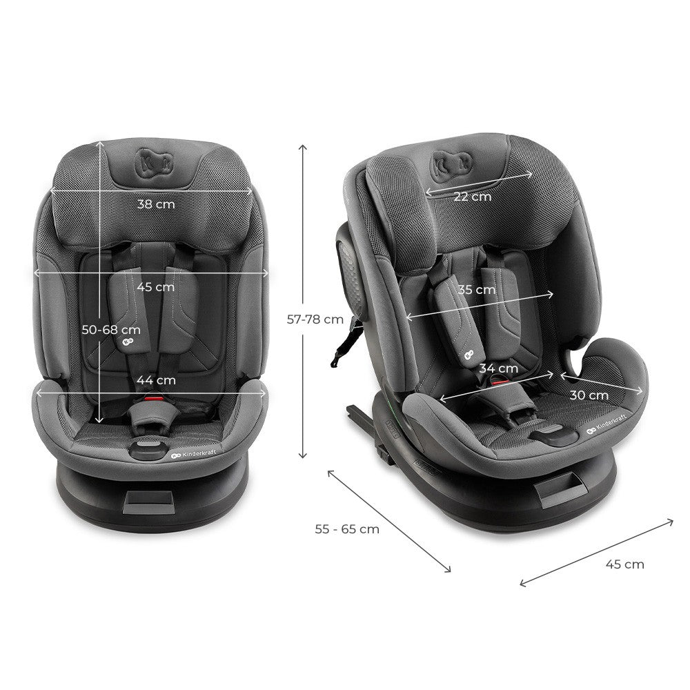 SCAUN AUTO KINDERKRAFT XPEDITION 3 I-SIZE 40-150 CM, BLACK - Gri