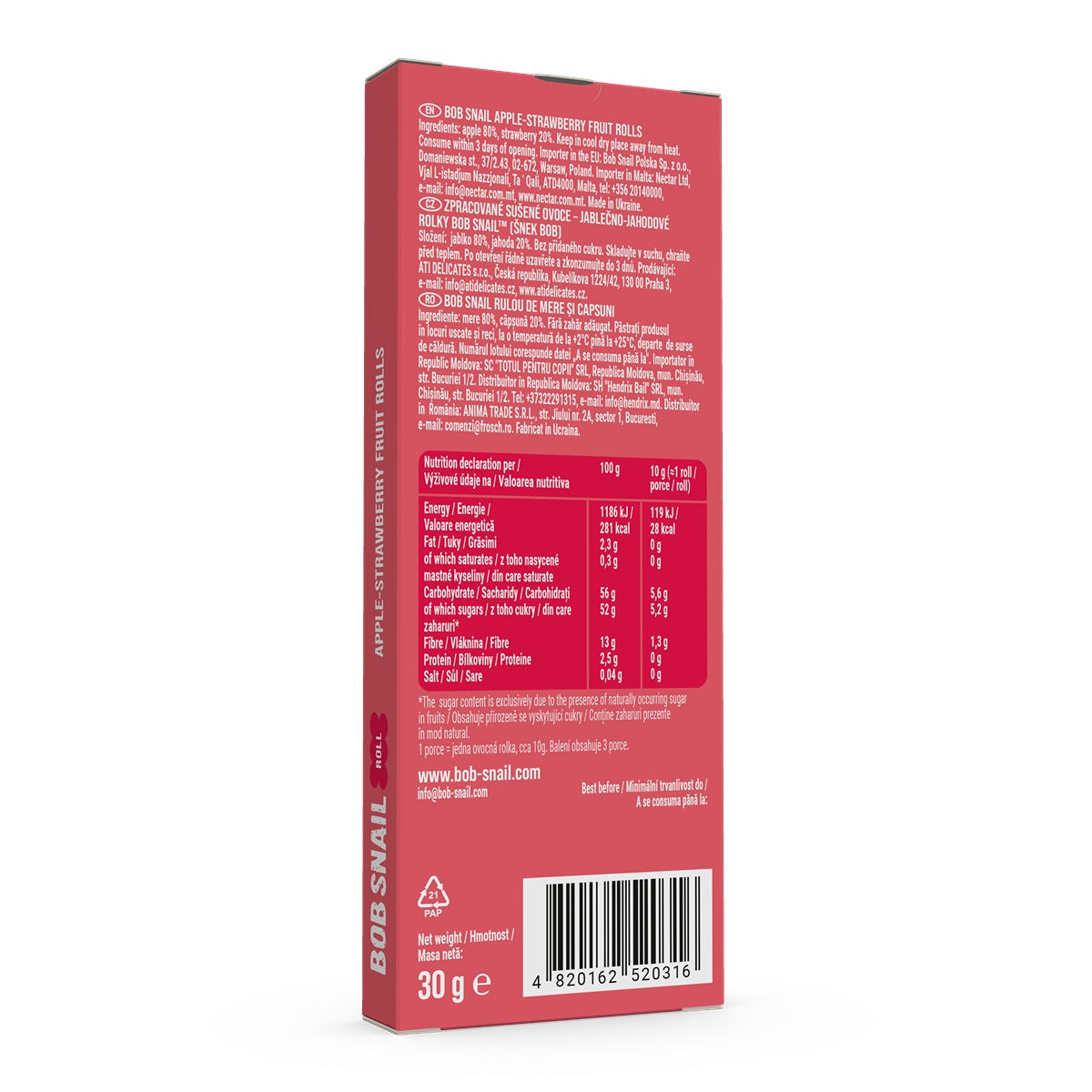 BOB SNAIL Fruit Rolls, Rulou din fructe, gustare din - Imagine 12