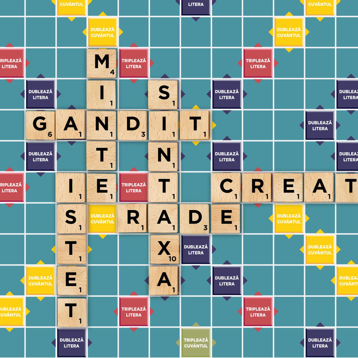 JOC SCRABBLE 2 IN 1 DIN LEMN IN LIMBA ROMANA Mattel - Imagine 12