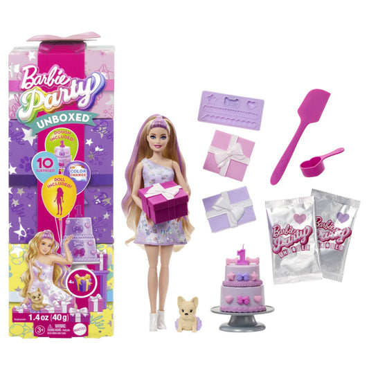 BARBIE PAPUSA PARTY UNBOXED REVEAL BRUNETA Mattel - Imagine 13