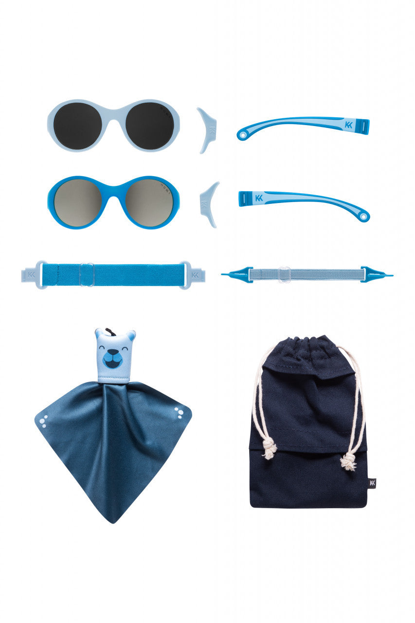 Ochelari de soare pentru copii MOKKI Click & Change, protectie UV, bleu, 0-2 ani, set 2 perechi [ps:ee95bd4c-a56a-46e4-bbe8-31340b39aad9]
