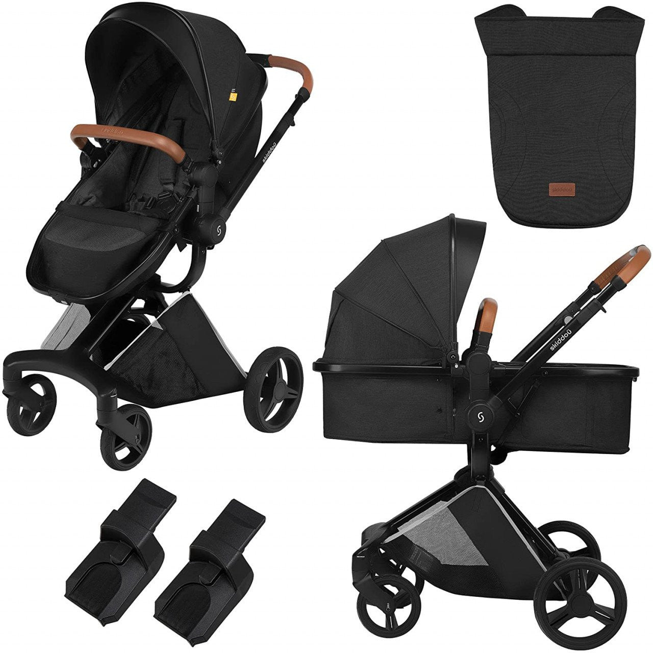 Carucior transformabil 2 in 1 Skiddou Nasjo Normandic - Negru