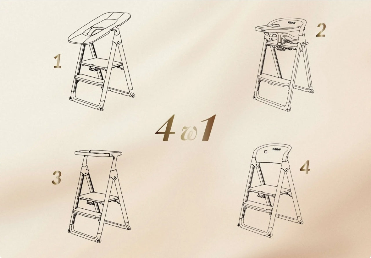 Neno Sapori Black – scaun de hrănire multifuncțional 4 - Gri