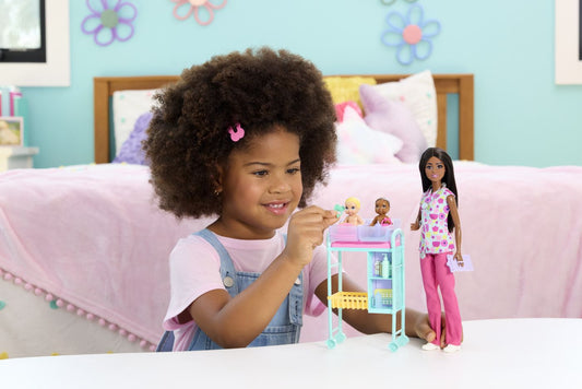 BARBIE SET DE JOACA PAPUSA BARBIE BRUNETA MULATRA FACE - Imagine 14