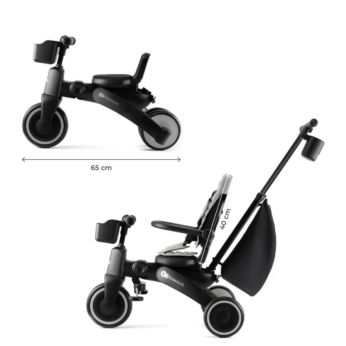 TRICICLETA KINDERKRAFT JAZZ 2, GREY - Imagine 14