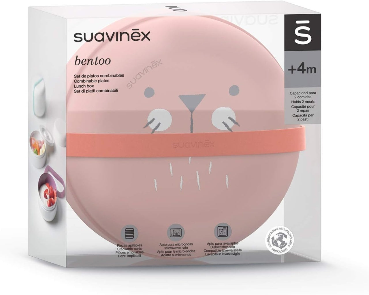 Set boluri pentru prânz roz Hygge Suavinex +4 luni - Imagine 14