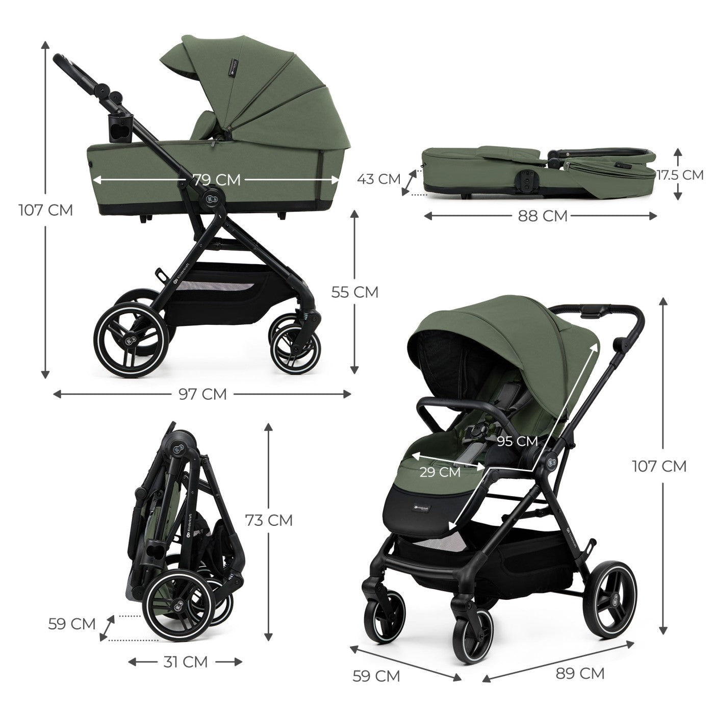 CARUCIOR KINDERKRAFT YOXI 3IN1 (MINK PRO) PURE BLACK - Imagine 15