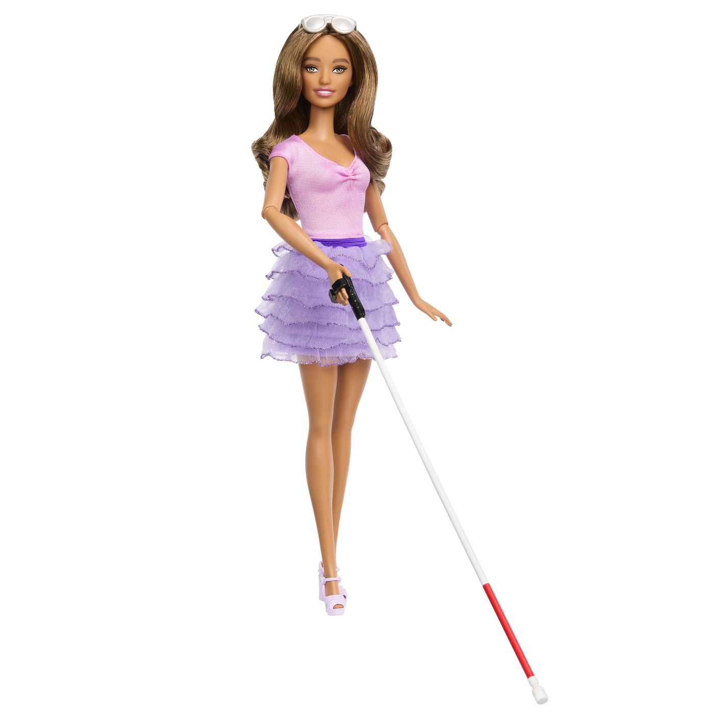 BARBIE FASHIONISTAS PAPUSA BARBIE BRUNETA CU ROCHIE MOV - Imagine 15