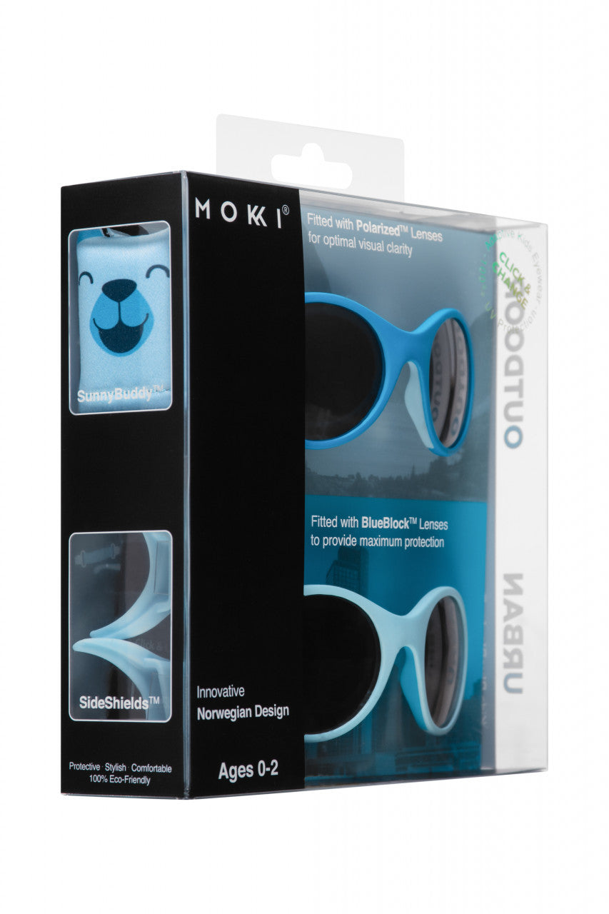 Ochelari de soare pentru copii MOKKI Click & Change, protectie UV, bleu, 0-2 ani, set 2 perechi [ps:6651e1f1-f5f4-4aa5-b944-53d2058643bf]