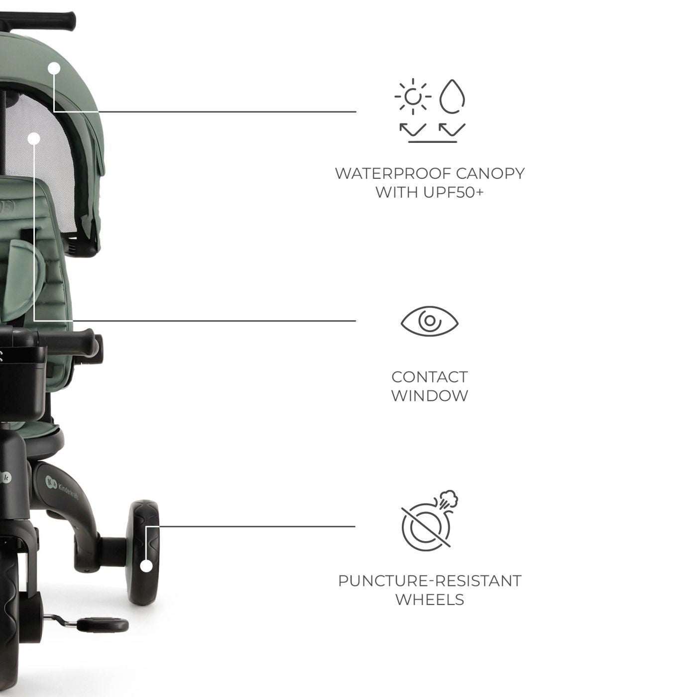 TRICICLETA KINDERKRAFT JAZZ 2, GREY - Imagine 16