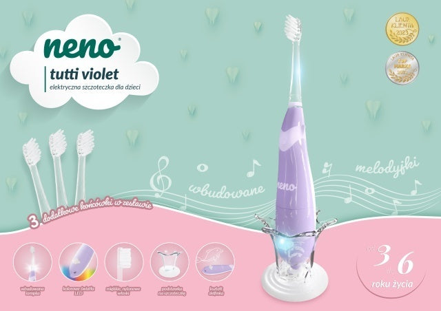 Neno Tutti Mint – periuță de dinți electrică (3-6 ani) - Violet