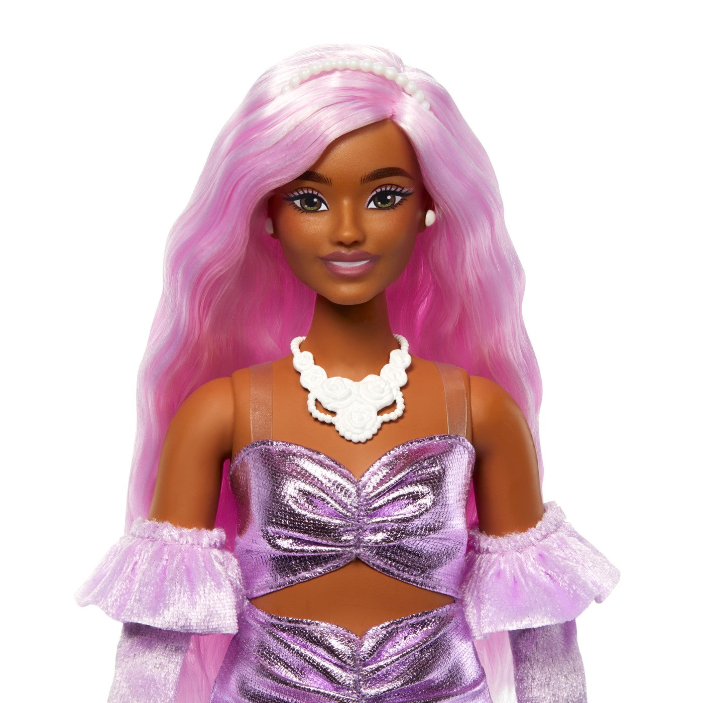 BARBIE DELUXE STYLE PAPUSA BARBIE CU SALOPETA ROZ SI PAR - Imagine 17